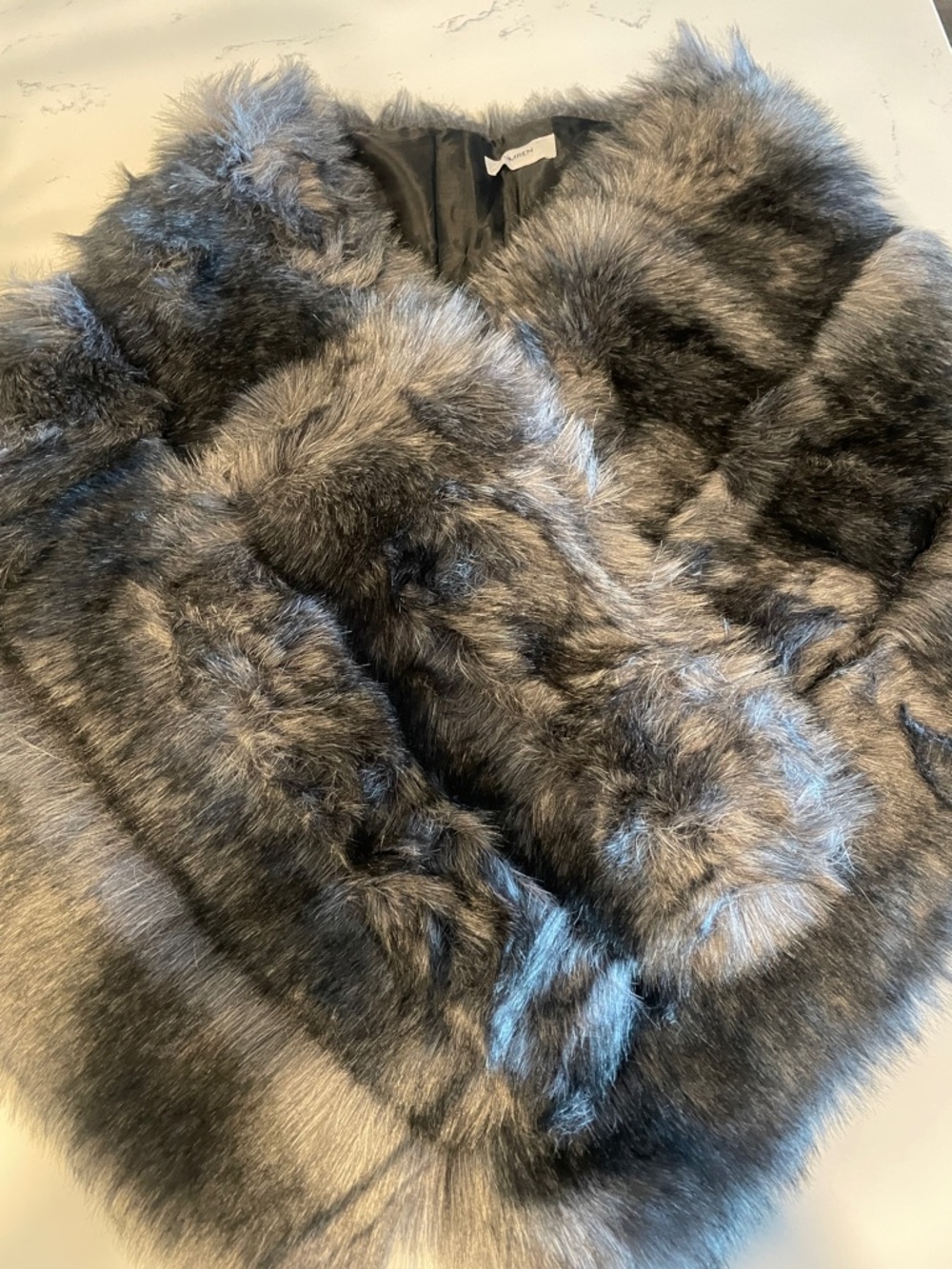 Gray Faux Fur Coat Jacket